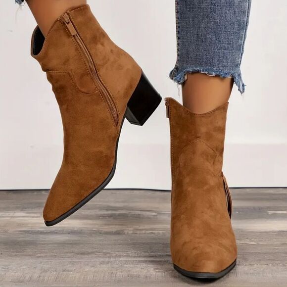 Tassel western ankle boot sz 7 - Picture 6 of 7